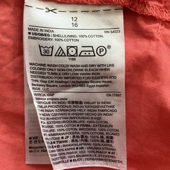 2/$20 Eyelet miniskirt coral pink cotton Gap size 12 - Picture 8 of 8